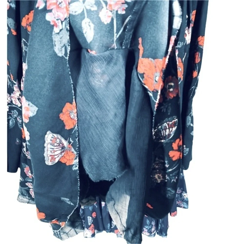Free People Woman's Flowery Oversized Blouse Size S